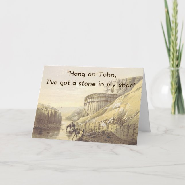 Funy Cowboy Birthday Card Humous Western USA Kort (Framsida)