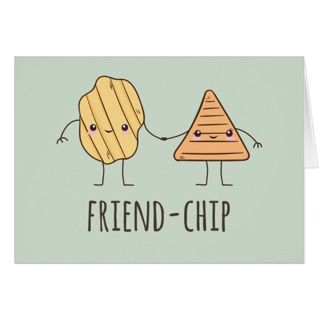 Funy Friend-chip-potatis chip Hälsningskort (Framsidan Horizontal)