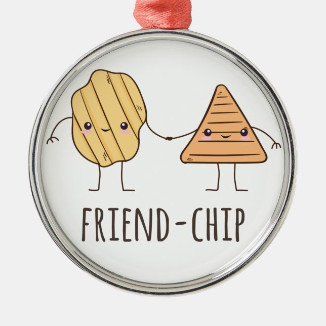 Funy Friend-chip-potatis chip Julgransprydnad Metall (Framsidan)