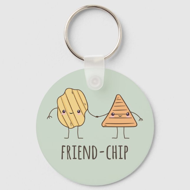 Funy Friend-chip-potatis chip Nyckelring (Framsida)