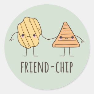 Funy Friend-chip-potatis chip Runt Klistermärke