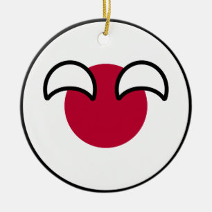 Funy Geeky Japan Countryball Flagga Julgransprydnad Keramik