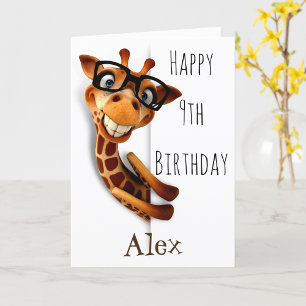 Funy Giraffe Barns födelsedag Greeting Card Kort