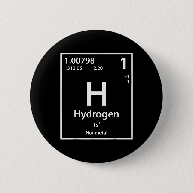 Funy Hydrogen Chemical Inslag Periodic Bord Knapp (Framsida)