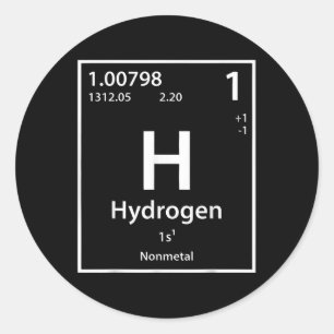 Funy Hydrogen Chemical Inslag Periodic Bord Runt Klistermärke