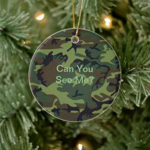 Funy Quote Militär Grönt Camouflage Julgransprydnad Keramik