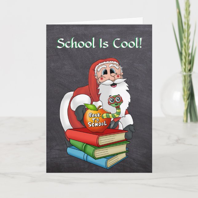 Funy Santa Back to school Encouragement Kort (Framsida)