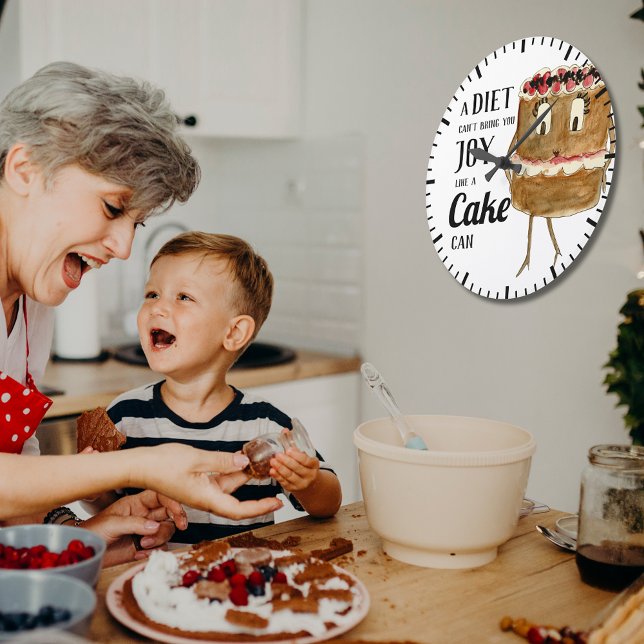 Funy tårta Offert Stor Klocka (Funny cake lovers joke wall clock)