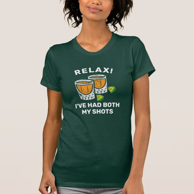 Funy Tequila COVID Vaccination Drinking Party T Shirt (Framsida)