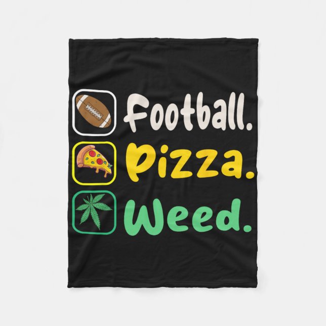 Funy the Football Pizza Ogräs för Älskare Hallowee Fleecefilt (Framsidan)