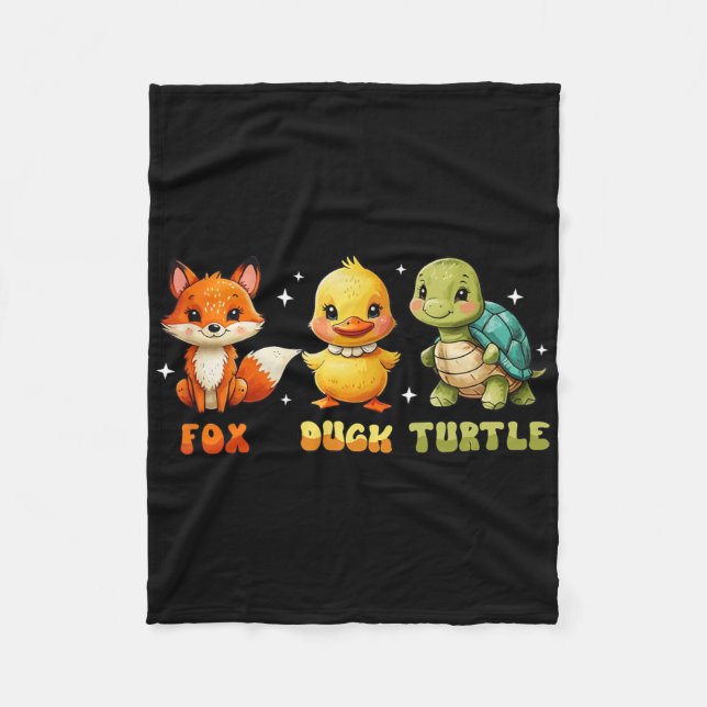 Funy Trump Subtle Fox Anka Turtle Cute Animal Fleecefilt (Framsidan)