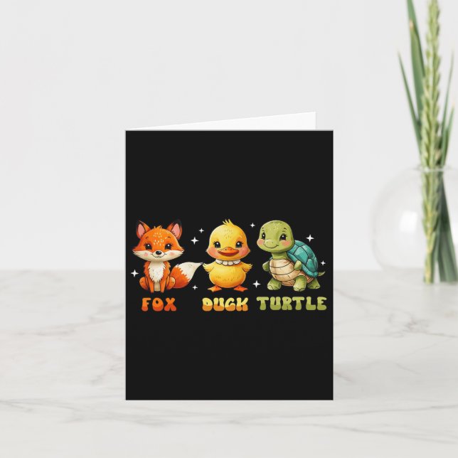 Funy Trump Subtle Fox Anka Turtle Cute Animal Kort (Framsida)
