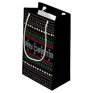 Funy Ugly God jul mönster Small Gift Bag