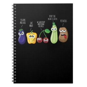 Funy Vegetables Humor Vegan Sarkastic Quote Anteckningsbok