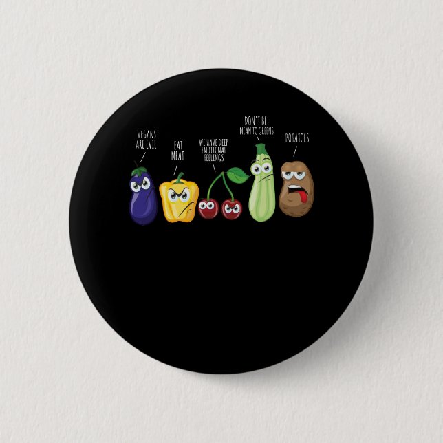 Funy Vegetables Humor Vegan Sarkastic Quote Knapp (Framsida)