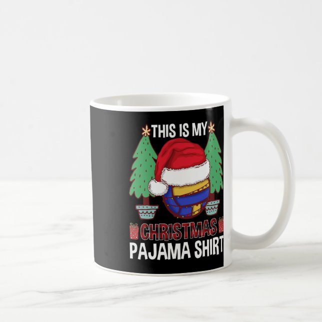 Funy Volleyball Team Ugly jul Ljus Pajama Kaffemugg (Höger)