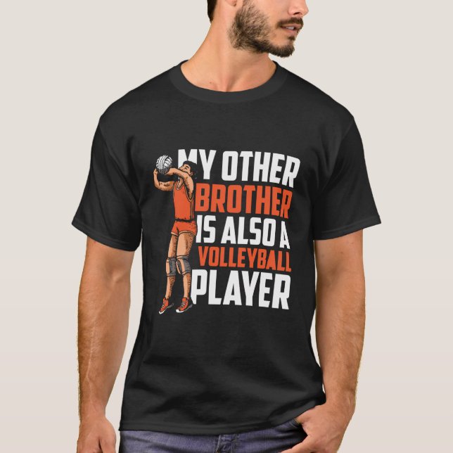 Funy Volleyball Vball - Beach Volleyball Brother T Shirt (Framsida)