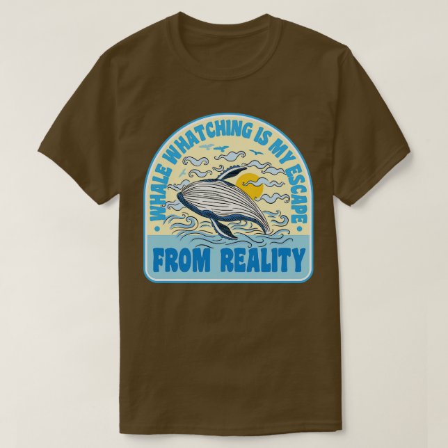 Funy Whale Watching Sea Mammal 7 T Shirt (Design framsida)