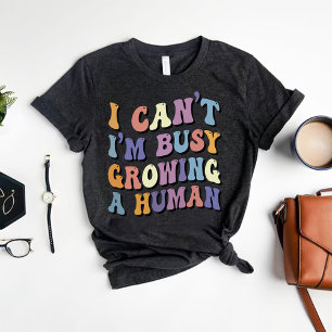 Funy Woman Gravid Announcement Groovy T Shirt