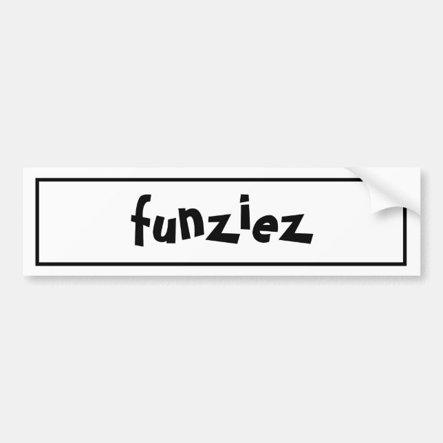 "Funziez" Slanguttryck Bildekal (Framsidan)