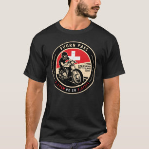 Fuorn Pass Schweiz Motorcykel T Shirt