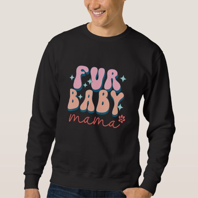 Fur Baby, Dog Design, Puppy Mom Quote and Saying G Lång Ärmad Tröja (Framsida)