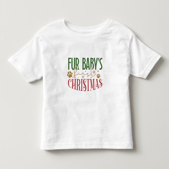 Fur Babys första jul - Juldjur T-shirt (Framsida)