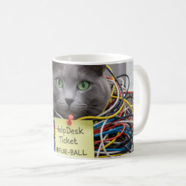 Fur-Ball, IT / Help Desk Mug, Office Fun Cats Kaffemugg