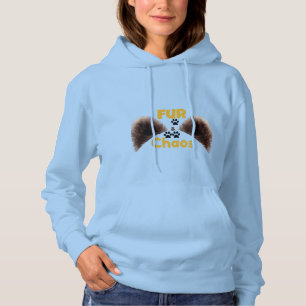 Fur & Chaos Rolig Husdjur Älskare Hoodie T Shirt