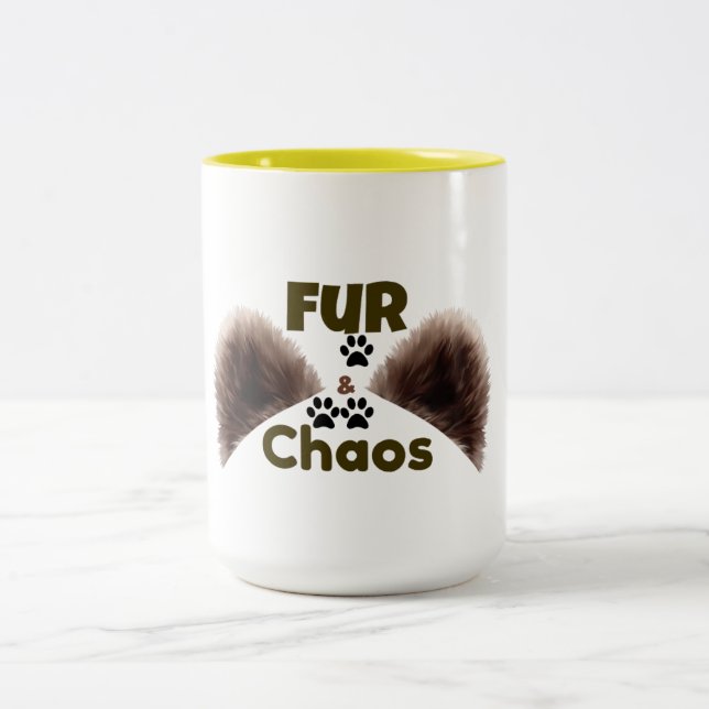 Fur & Chaos Rolig Husdjursälskare Mugg (Center)