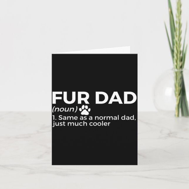 Fur Daddy Definition Rolig Hund Katt Älskare Husdj Kort (Framsida)