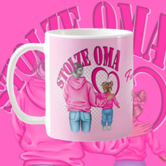 Für die stolze Oma Motiv Oma mit Enkelin Tasse Kaffemugg