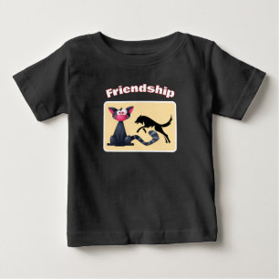 Fur-ever Vänner – Katt & Räv Babyplagg T Shirt