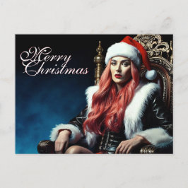 Fur & Leather Diva – God Jul Helg Vykort