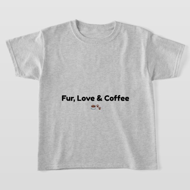 Fur Love & Coffee Söt Barn Tröja (Laydown)