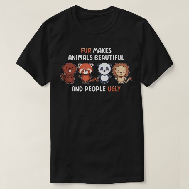 Fur Makes Animals Beautiful And People Ugly Vegeta T Shirt (Design framsida)
