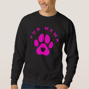 Fur Mama Dam Purple Paw Print Dog Klo Lång Ärmad Tröja