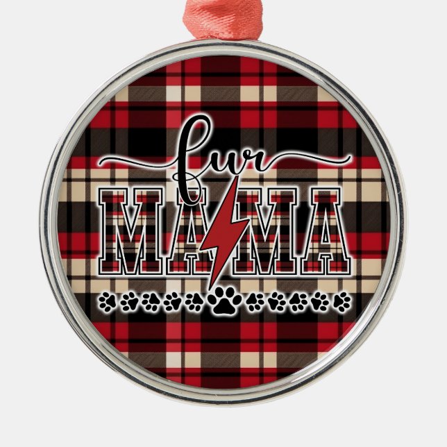 Fur Mama Plaid  Julgransprydnad Metall (Framsidan)