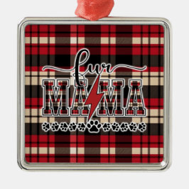 Fur Mama Plaid  Julgransprydnad Metall