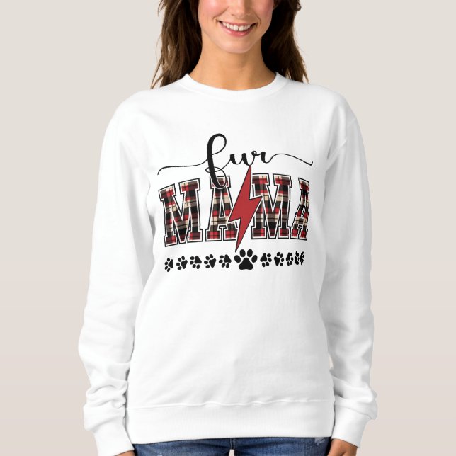 Fur Mama Plaid  T Shirt (Framsida)