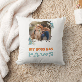 Fur Mom Dog Cat Cute Trendy Fun Throw Pillow Kudde