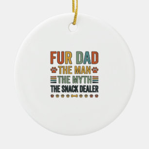 Fur Pappa Snabbköpsgubben Vintage Hundälskare Tröj Julgransprydnad Keramik