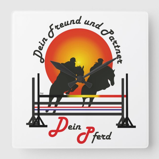 Für Pferde und Pferdesport Liebhaber Uhr Fyrkantig Klocka (Framsida)