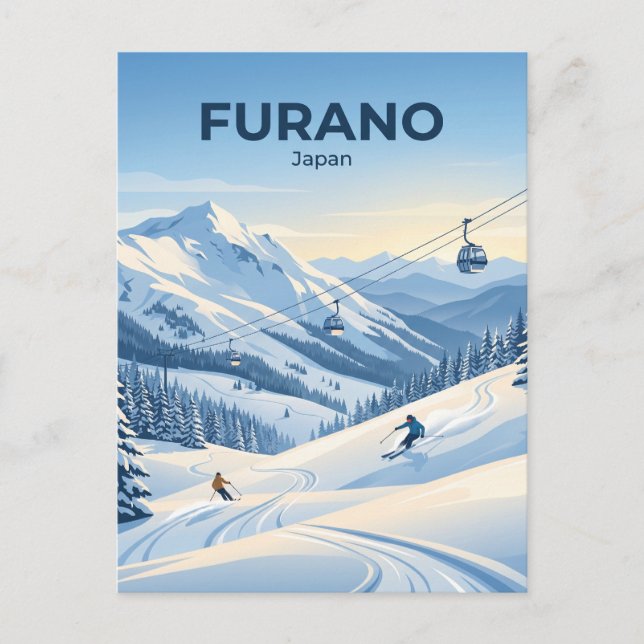 Furano skidort Japan Vykort (Framsida)