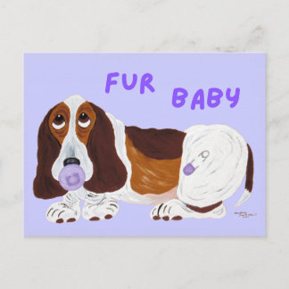 Furbaby Basset Hound Valp Vykort