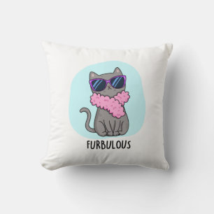 Furbulent Funny Elegant Cat Pun Kudde