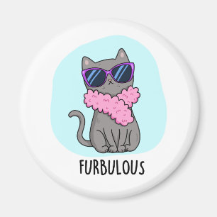 Furbulent Funny Elegant Cat Pun Magnet