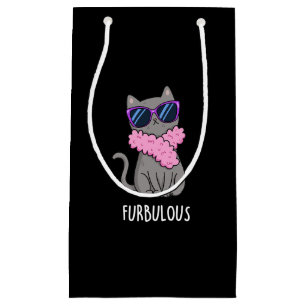 Furbulent Funny Elegant Cat Pun Mörk BG
