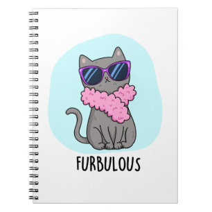Furbulöst Roligt Elegant Katt Puns Anteckningsbok