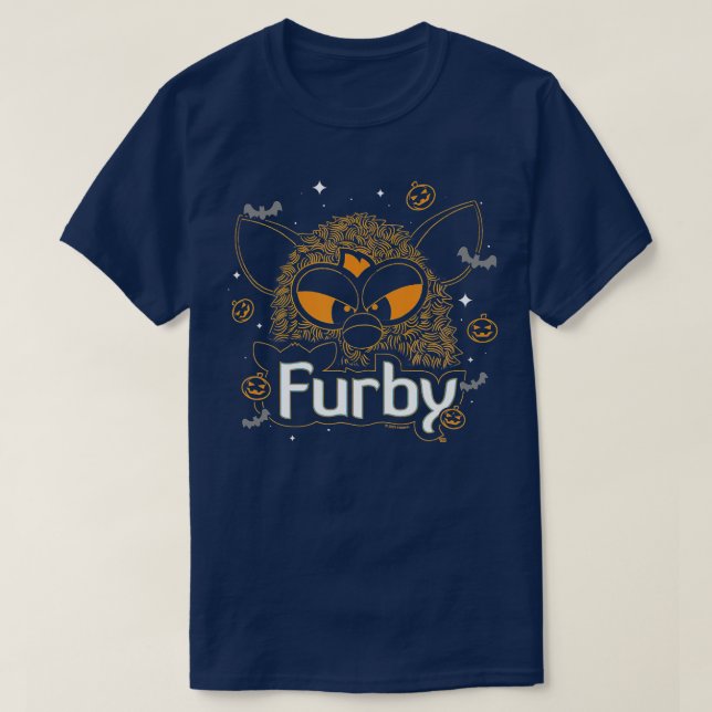 Furby Halloween Spooky Linjer Pumpkin Furby T Shirt (Design framsida)